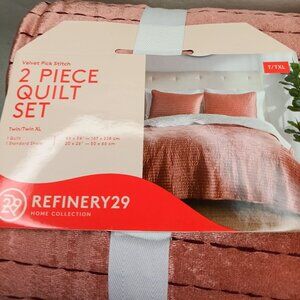 Refinery 29 2 Piece QUILT r Set Twin,  QUILT  ROSE COLOR, NEW